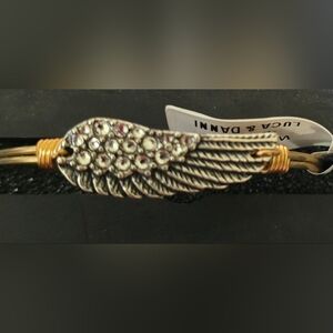 Luca + Danni Gold Angel Wing Bracelet With Silver And Swarovski Crystal Accents